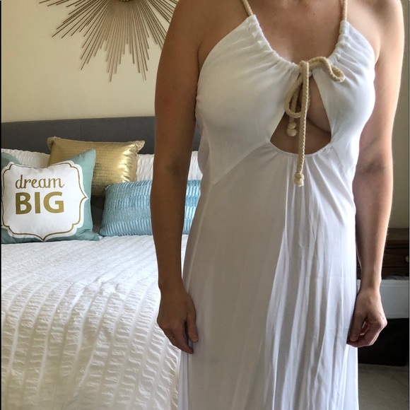 Blue Alice White Maxi Sexy Party Dress/Pool S - Picture 2 of 5